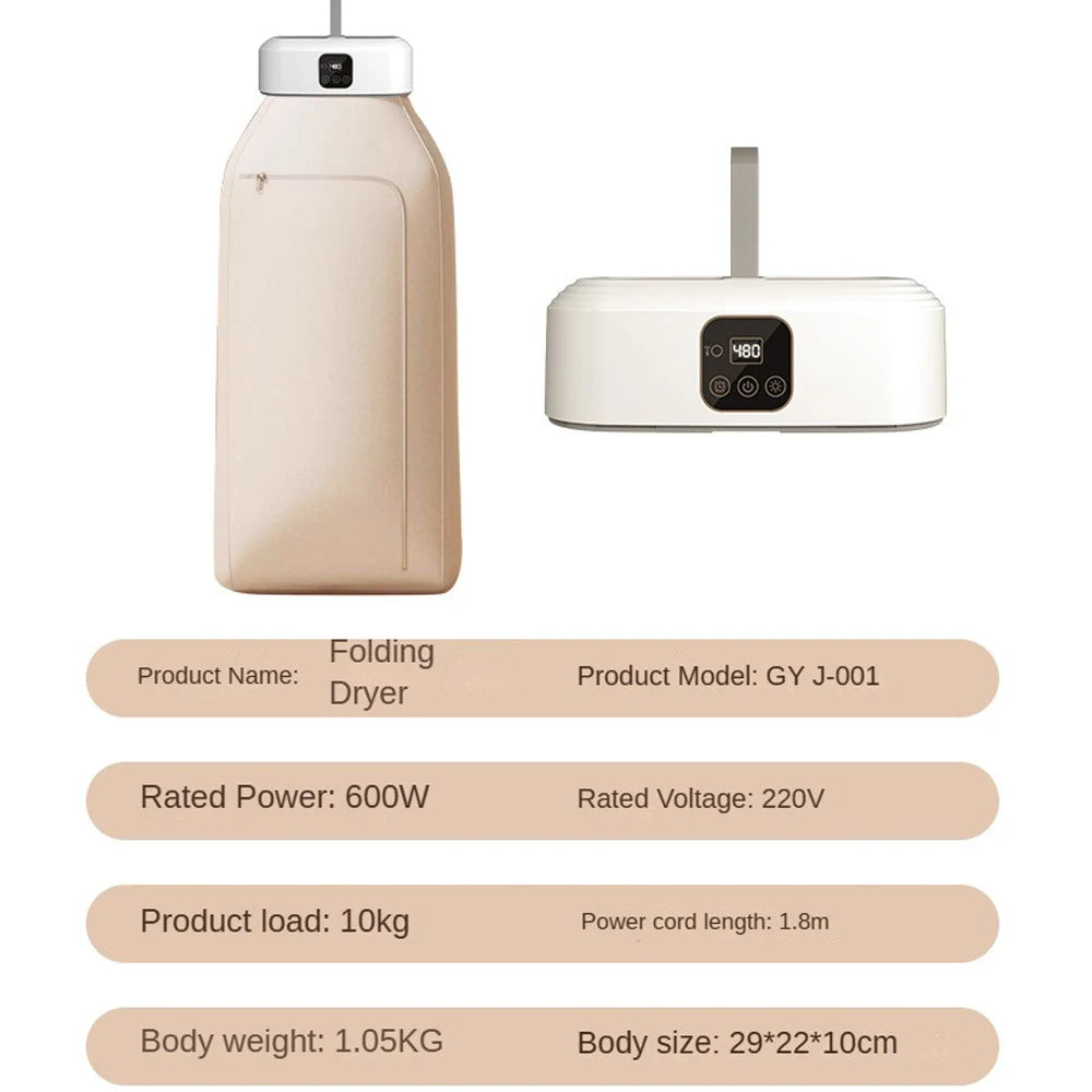 Compact Electric Clothes Dryer – Timer & Remote Control