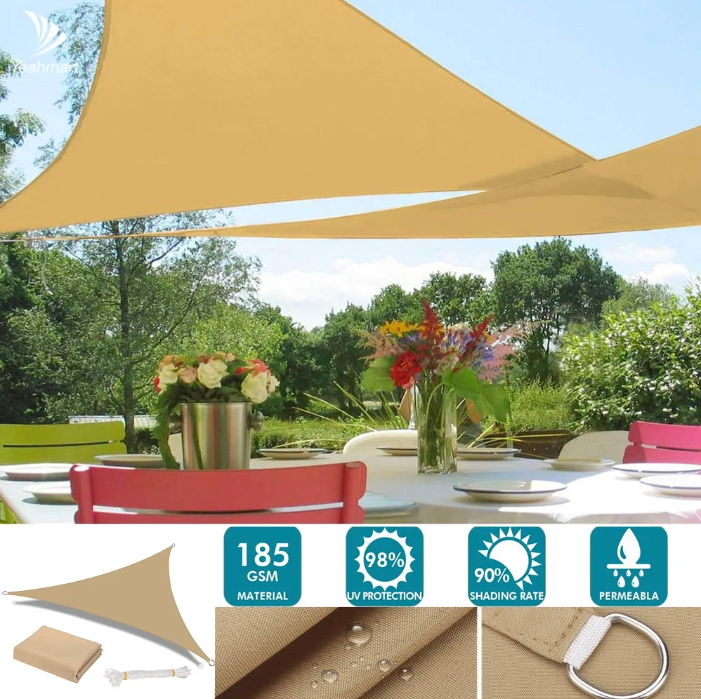 Triangle Sun Shade Sail – Waterproof, 98% UV Block
