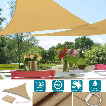 Triangle Sun Shade Sail – Waterproof, 98% UV Block